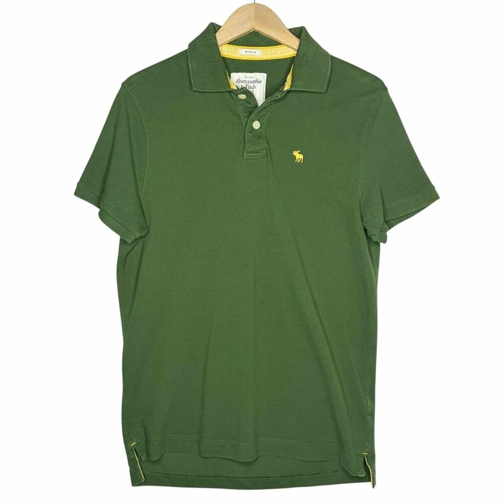 Abercrombie & Fitch olive green muscle fit polo size XL